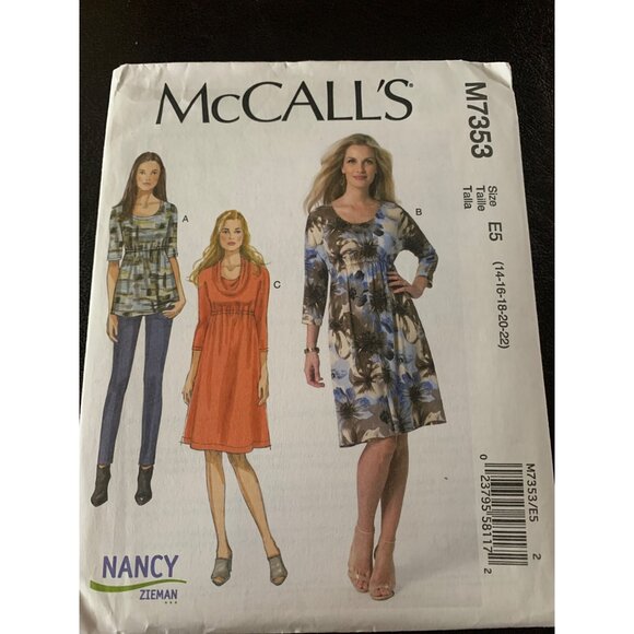 McCall's Misses Dress Shirt Sewing Pattern Sz 14 - 22 M7353 - Uncut - Picture 9 of 9